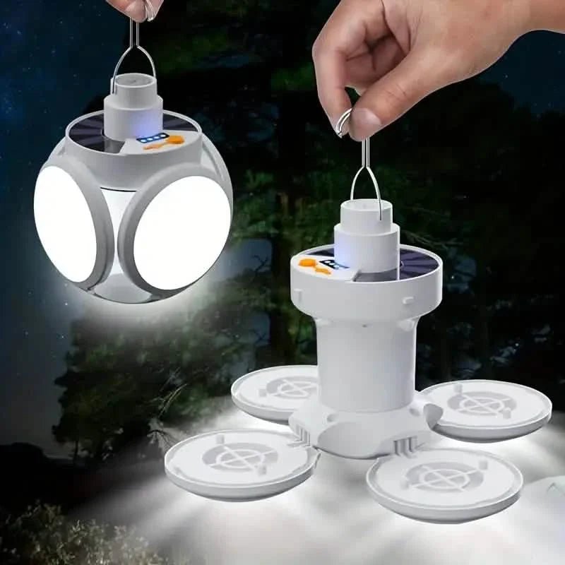 Solar USB Rechargeable LED Bulb Lights With Power Display - GJB PRODUCTS