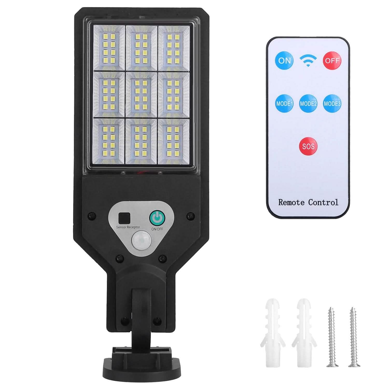 Solar Wall Light Outdoor Beads PIR Motion Sensor Remote Control Wireless Lamps - GJB PRODUCTS