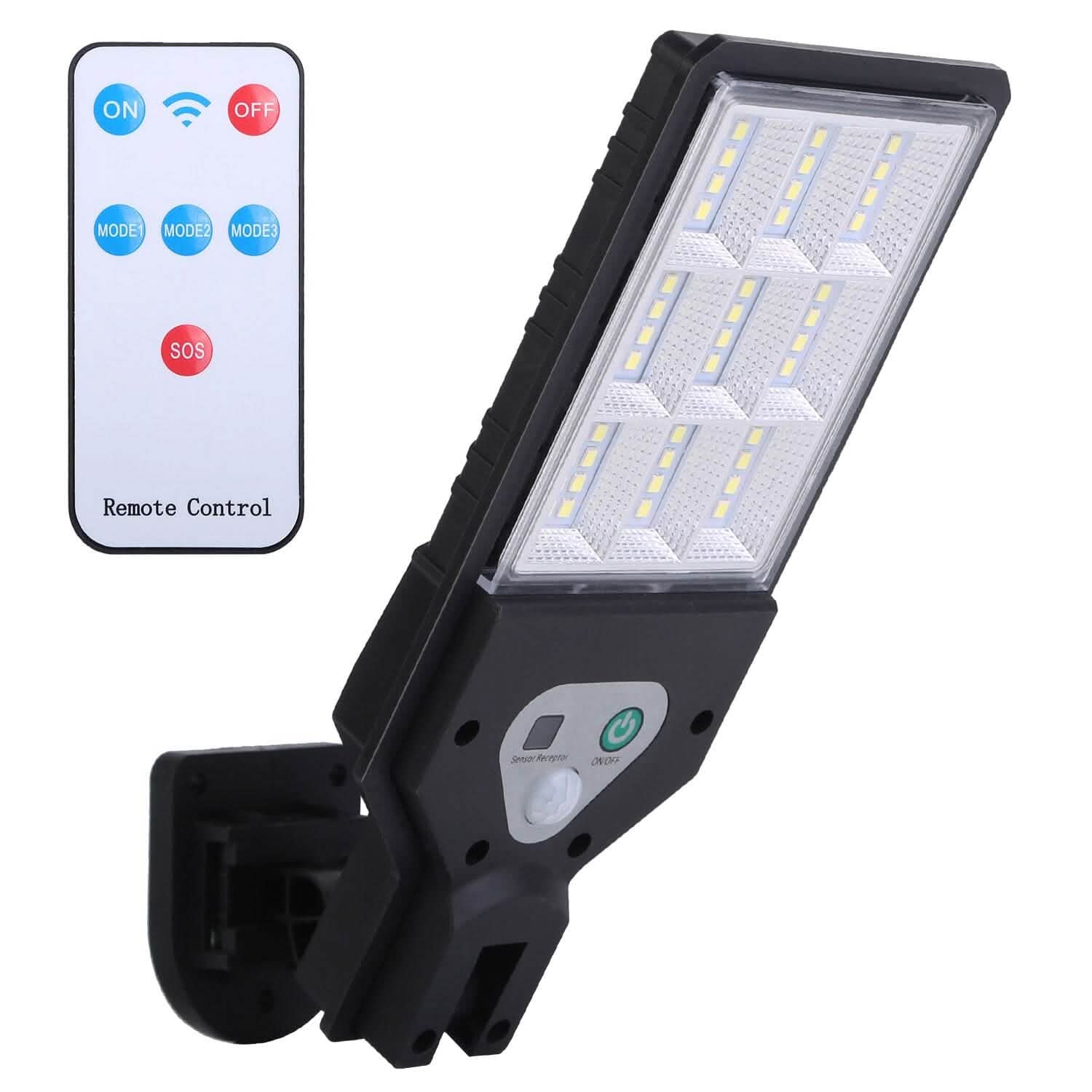 Solar Wall Light Outdoor Beads PIR Motion Sensor Remote Control Wireless Lamps - GJB PRODUCTS