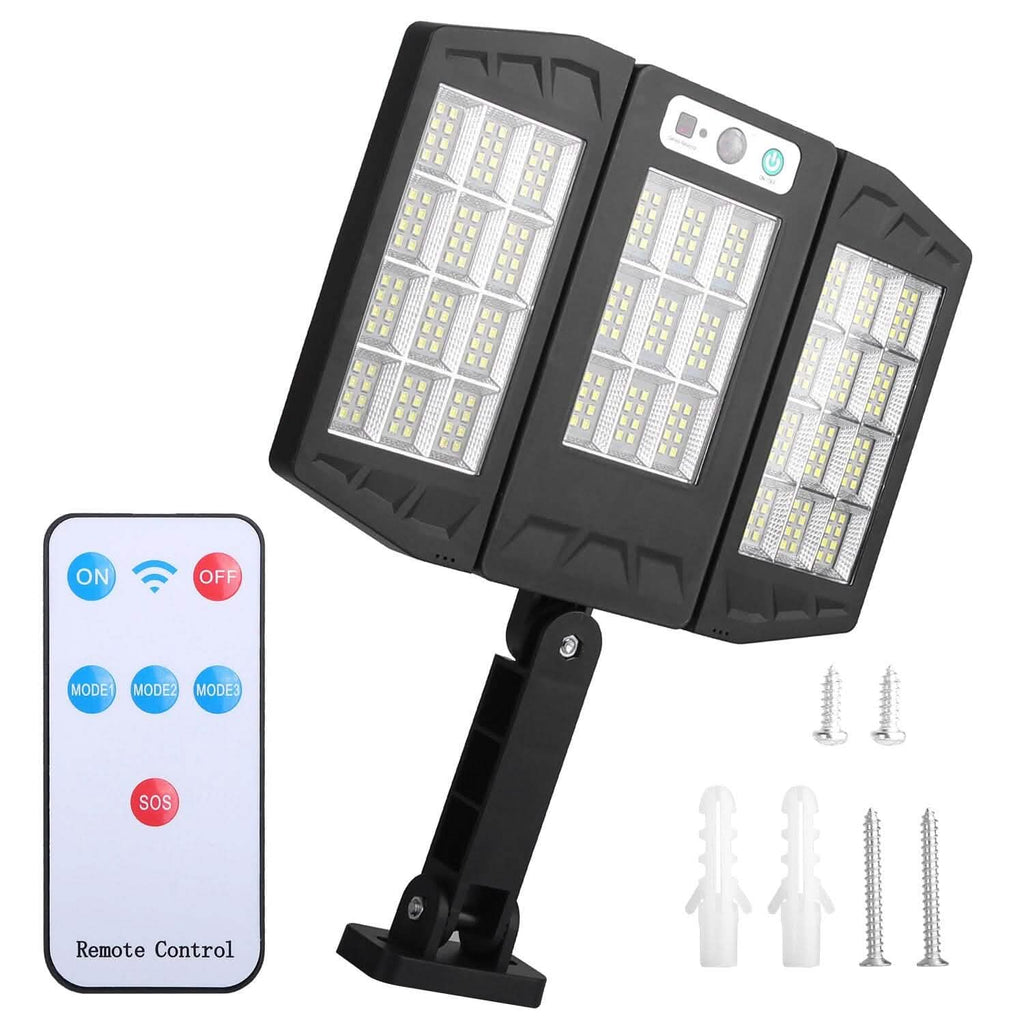 Solar Wall Light Outdoor Beads PIR Motion Sensor Remote Control Wireless Lamps - GJB PRODUCTS