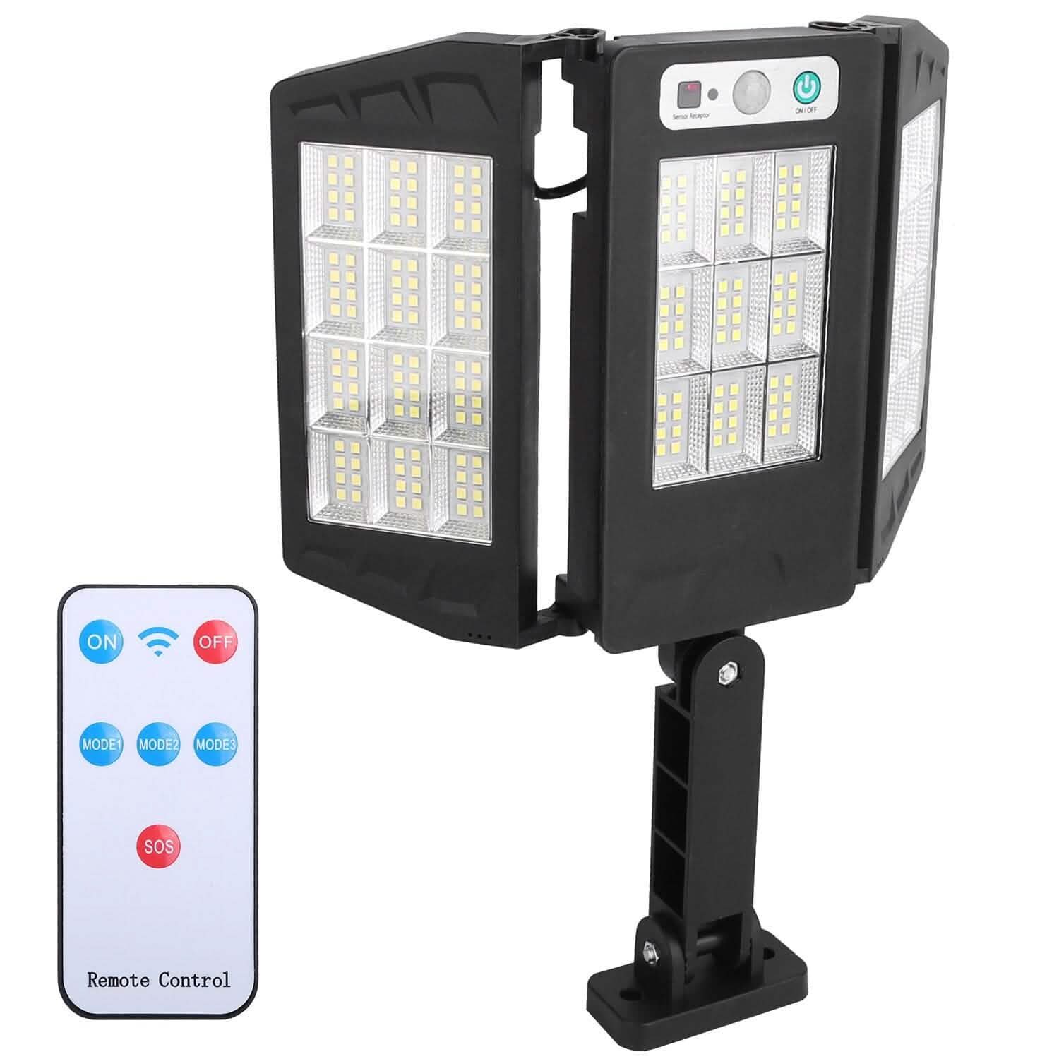 Solar Wall Light Outdoor Beads PIR Motion Sensor Remote Control Wireless Lamps - GJB PRODUCTS