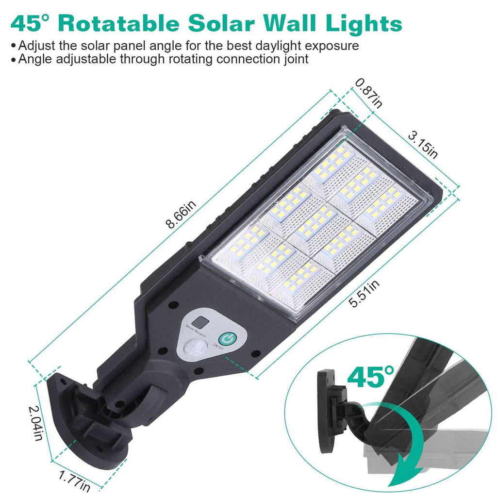 Solar Wall Light Outdoor Beads PIR Motion Sensor Remote Control Wireless Lamps - GJB PRODUCTS