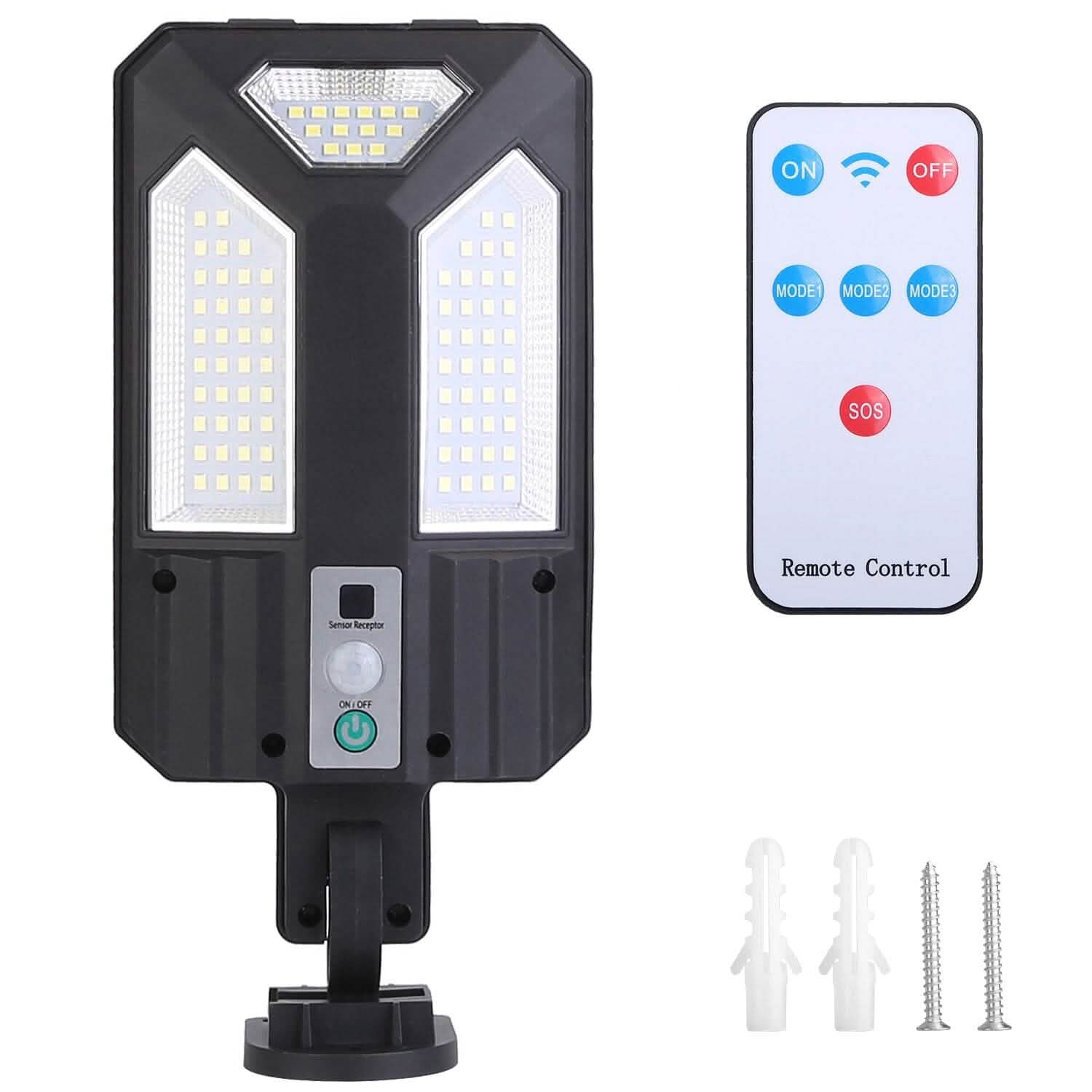 Solar Wall Light Outdoor Beads PIR Motion Sensor Remote Control Wireless Lamps - GJB PRODUCTS