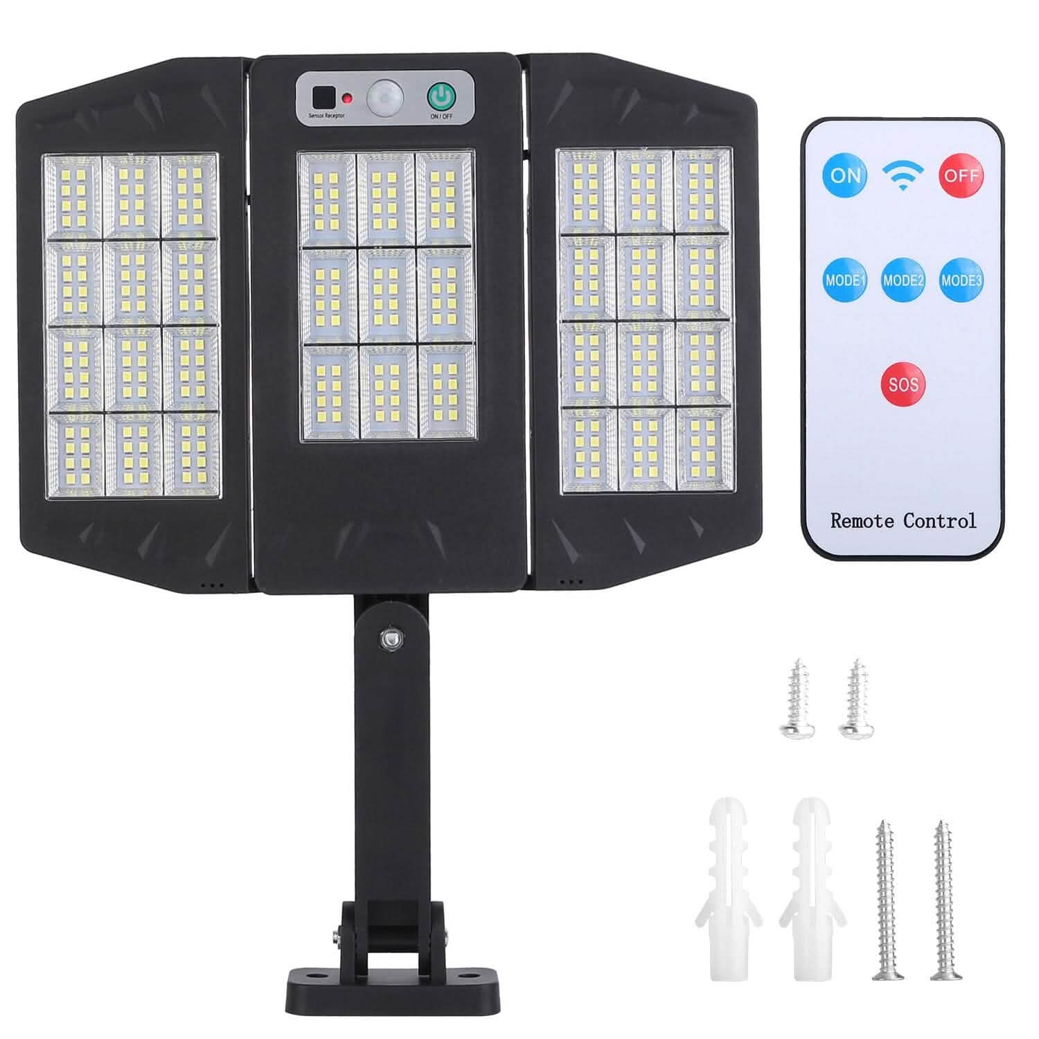 Solar Wall Light Outdoor Beads PIR Motion Sensor Remote Control Wireless Lamps - GJB PRODUCTS