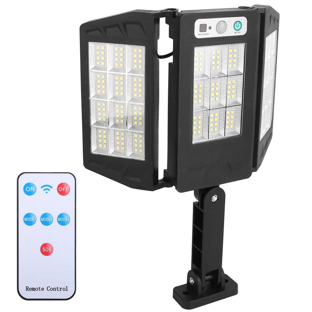 Solar Wall Light Outdoor Beads PIR Motion Sensor Remote Control Wireless Lamps - GJB PRODUCTS