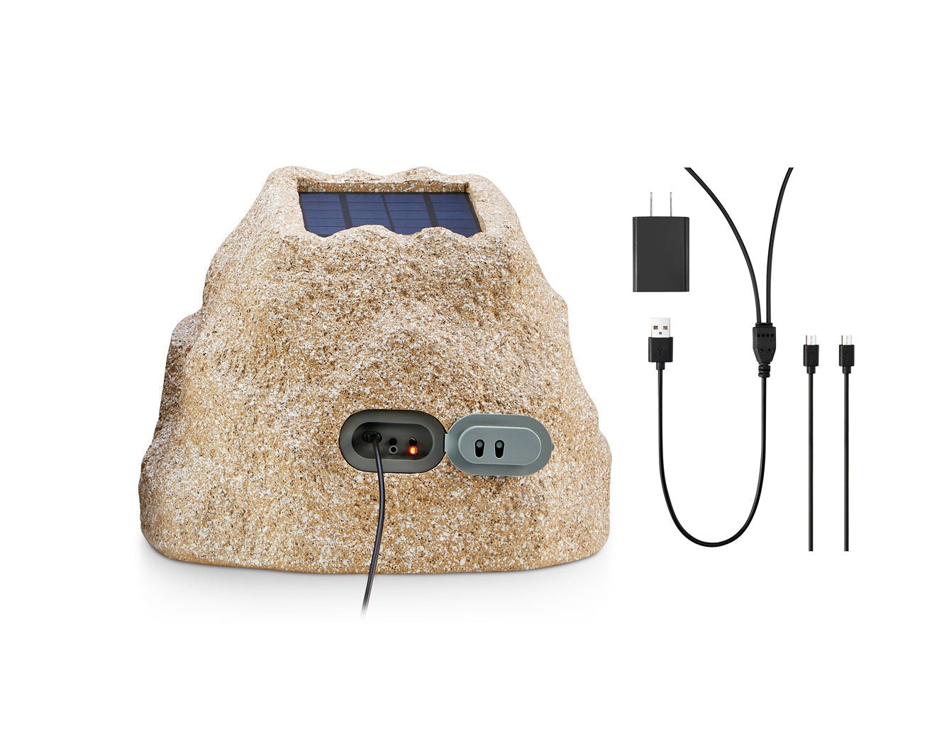 SoundPro 4000: Bluetooth 5.0 Multi - Link Solar or USB Powered Rechargeable Wireless(50’) Rock Speaker(12”) - GJB PRODUCTS