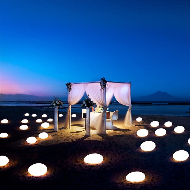 Indoor & Outdoor Solar Cobblestone Light by Lampdepot