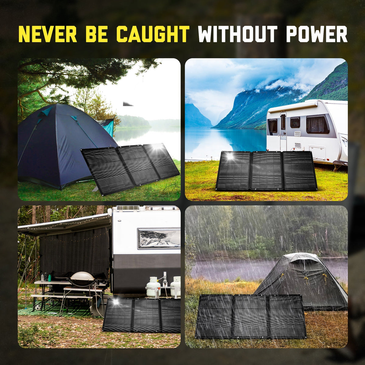 SunJack: 120 Watt ETFE Foldable Portable Solar Panel with Kickstands - GJB PRODUCTS
