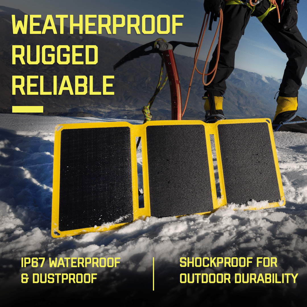 SunJack: 25 Watt ETFE Foldable Portable Solar Panel Charger with Two 10000mAh Power Bank Batteries - GJB PRODUCTS