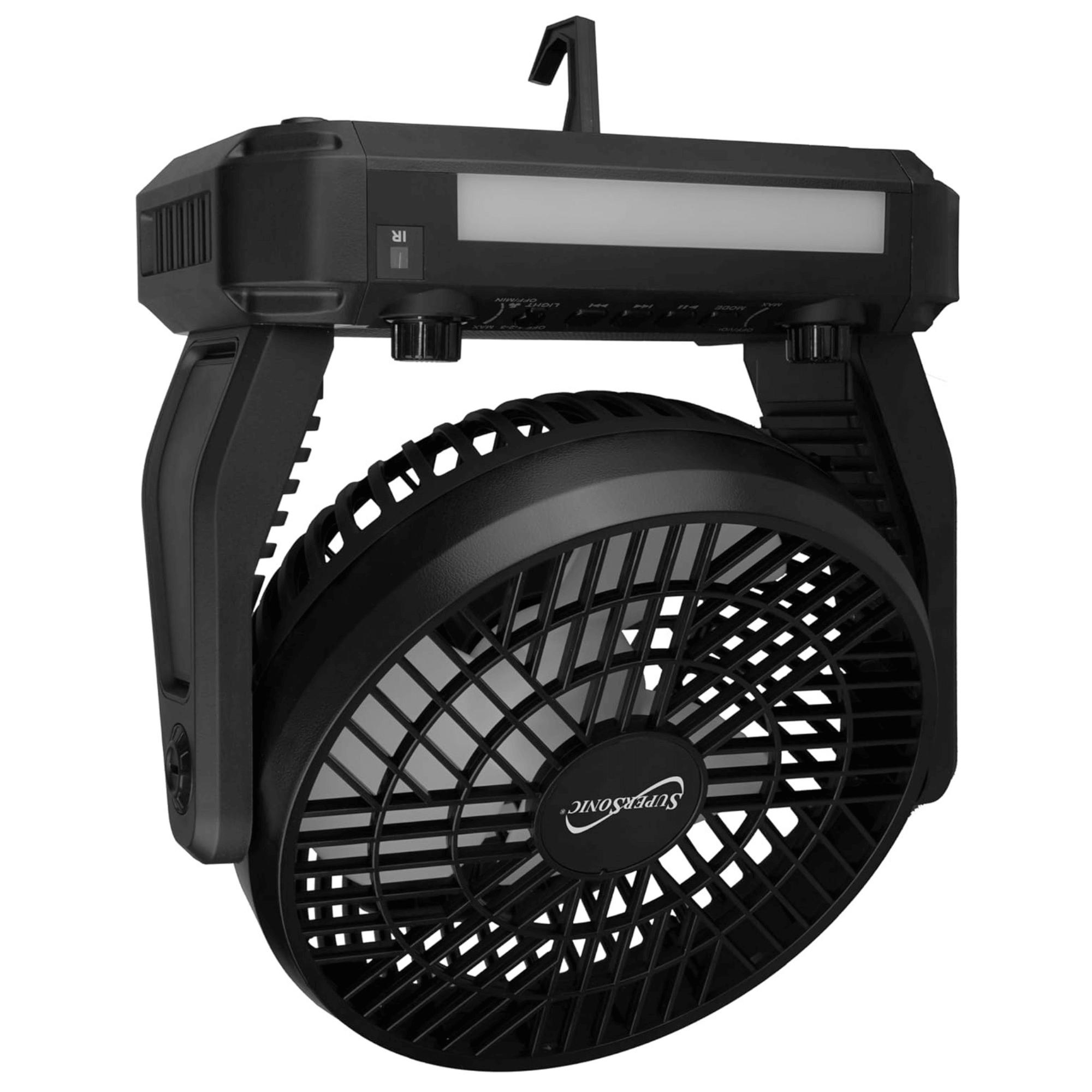 Supersonic: 5V Solar - Powered Adjustable 6” Fan(3 - Speed),Bluetooth Speaker with FM Radio,Remote Controlled and LED Flashlight - GJB PRODUCTS