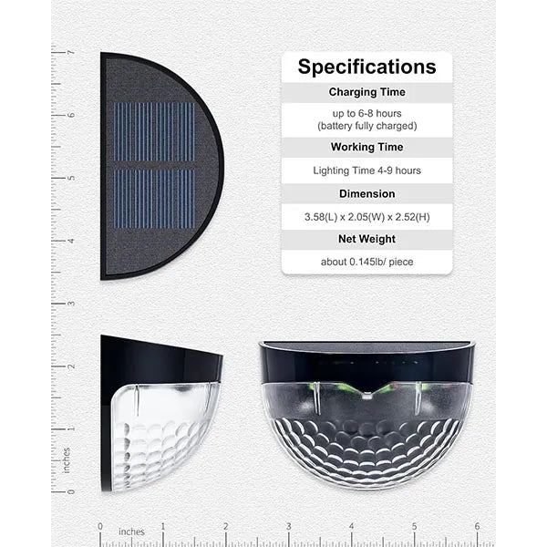 THWAY: 12Pk (40 Luman) Motion Detection Solar Fence LED Lights - GJB PRODUCTS