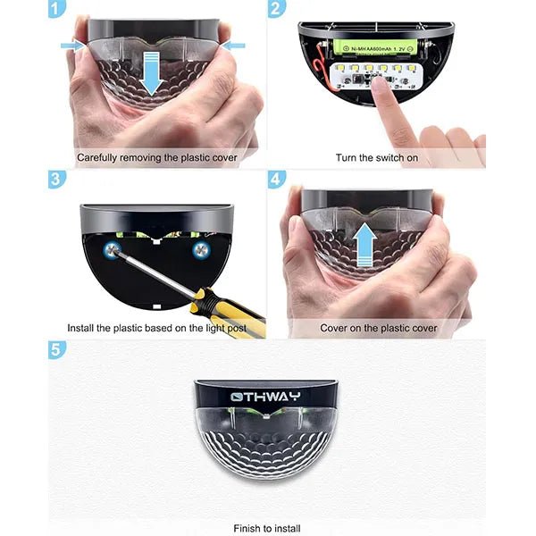 THWAY: 12Pk (40 Luman) Motion Detection Solar Fence LED Lights - GJB PRODUCTS