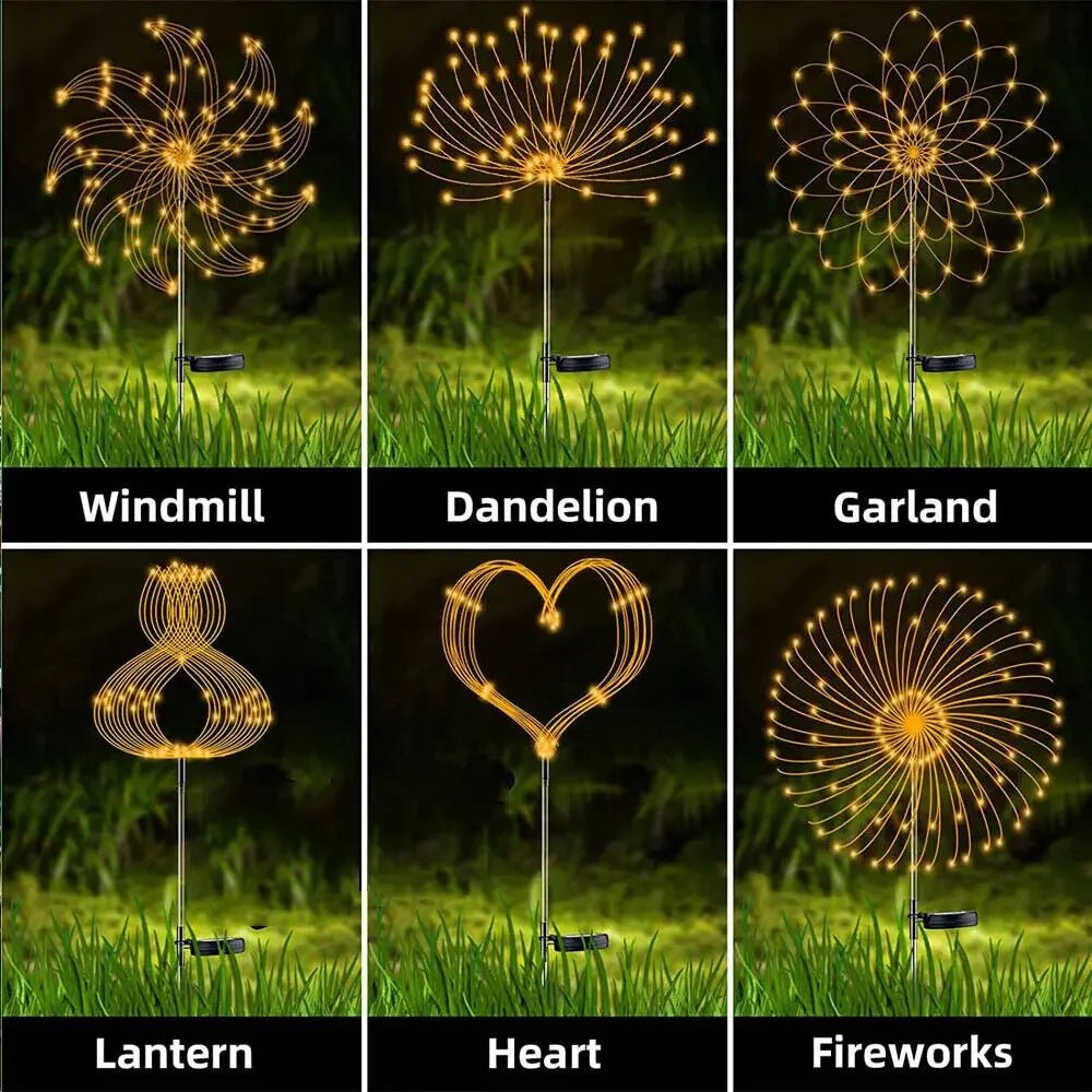 TSUN: Decorative 4 Light Mode Solar Powered LED Firework/Fairy Lights: - GJB PRODUCTS