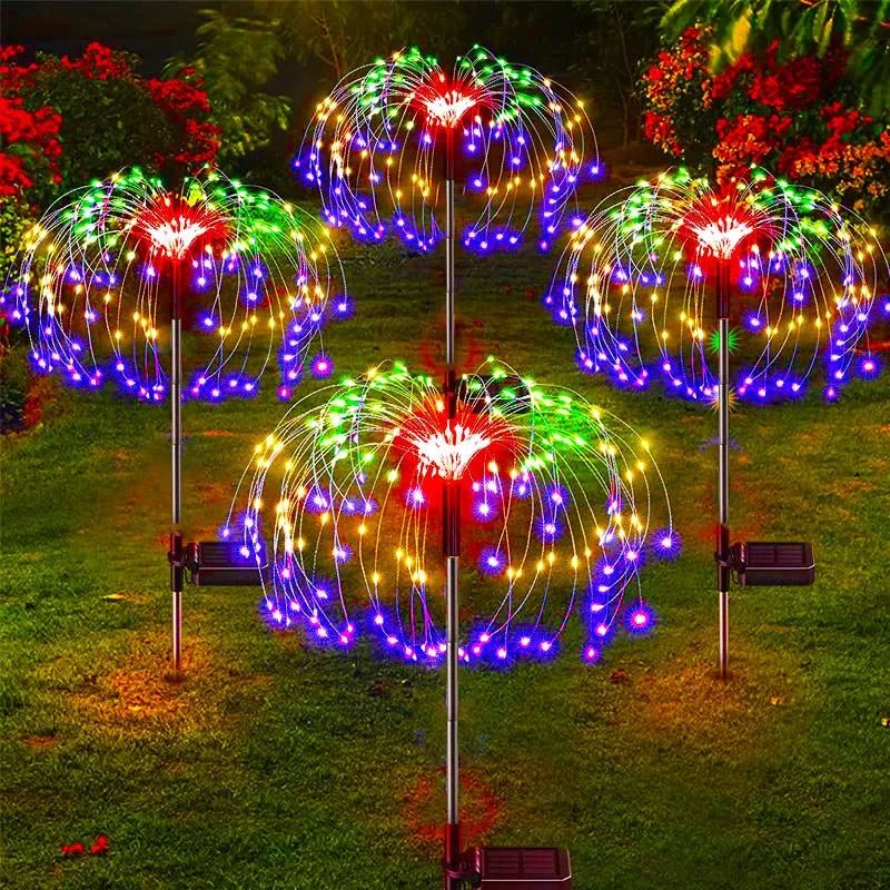 TSUN: Decorative 4 Light Mode Solar Powered LED Firework/Fairy Lights: - GJB PRODUCTS