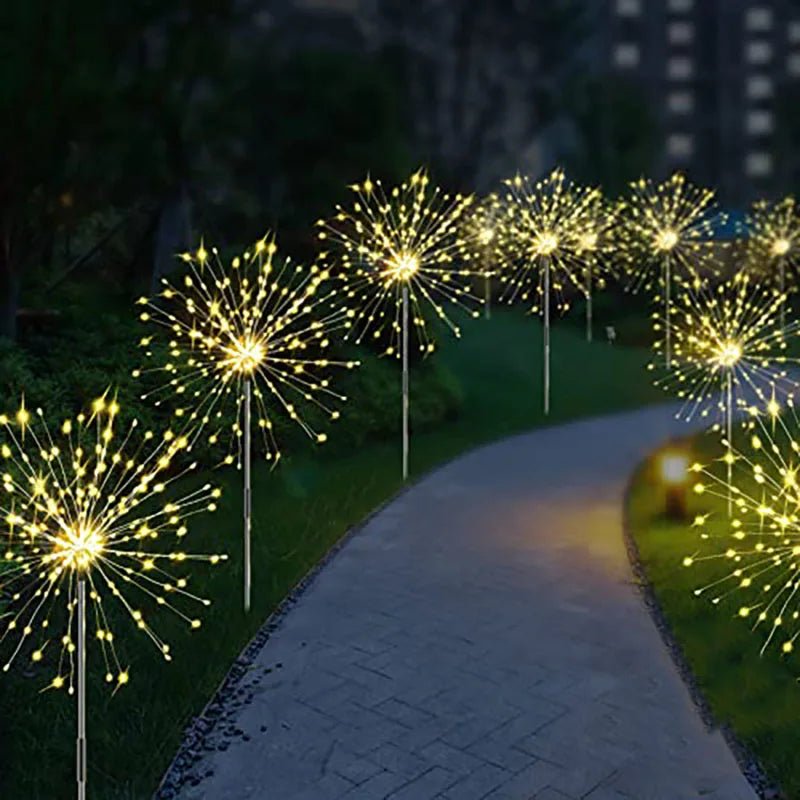 TSUN: Decorative 4 Light Mode Solar Powered LED Firework/Fairy Lights: - GJB PRODUCTS