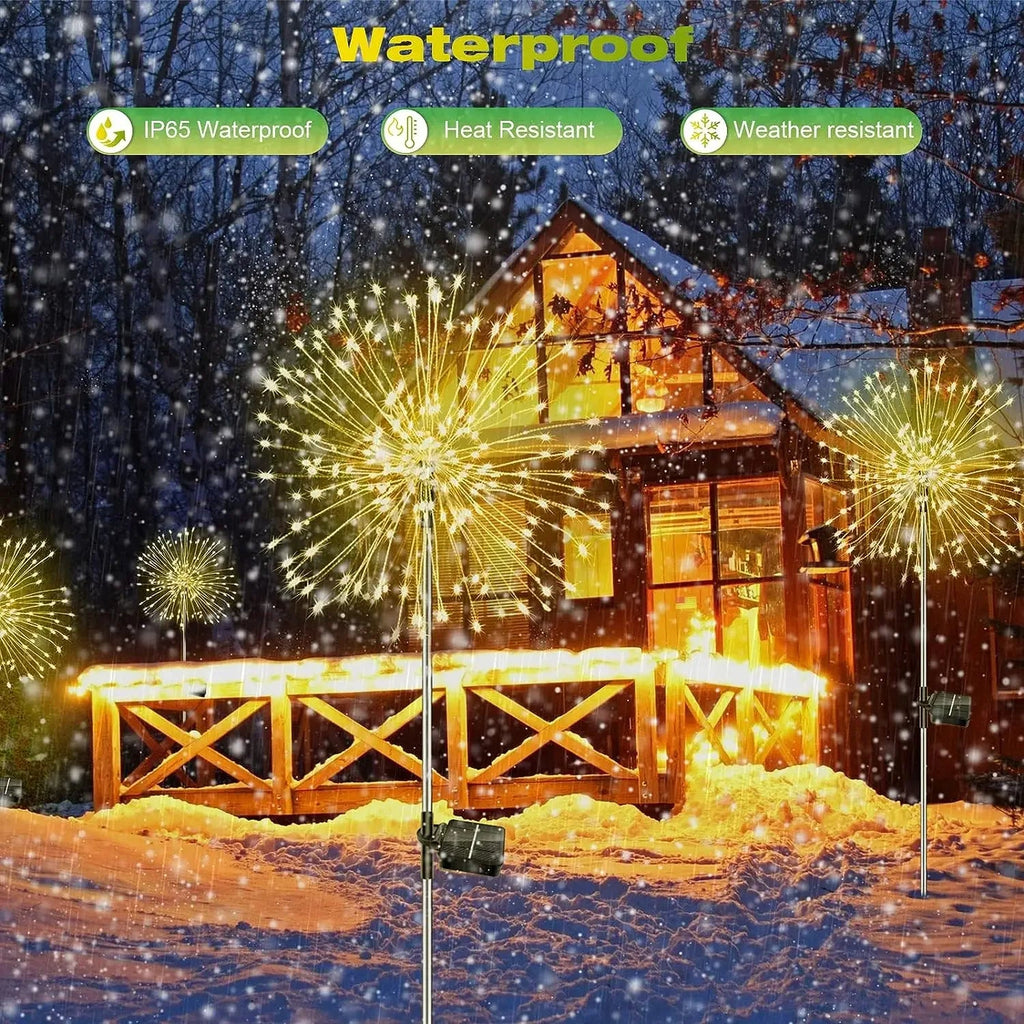 TSUN: Decorative 4 Light Mode Solar Powered LED Firework/Fairy Lights: - GJB PRODUCTS