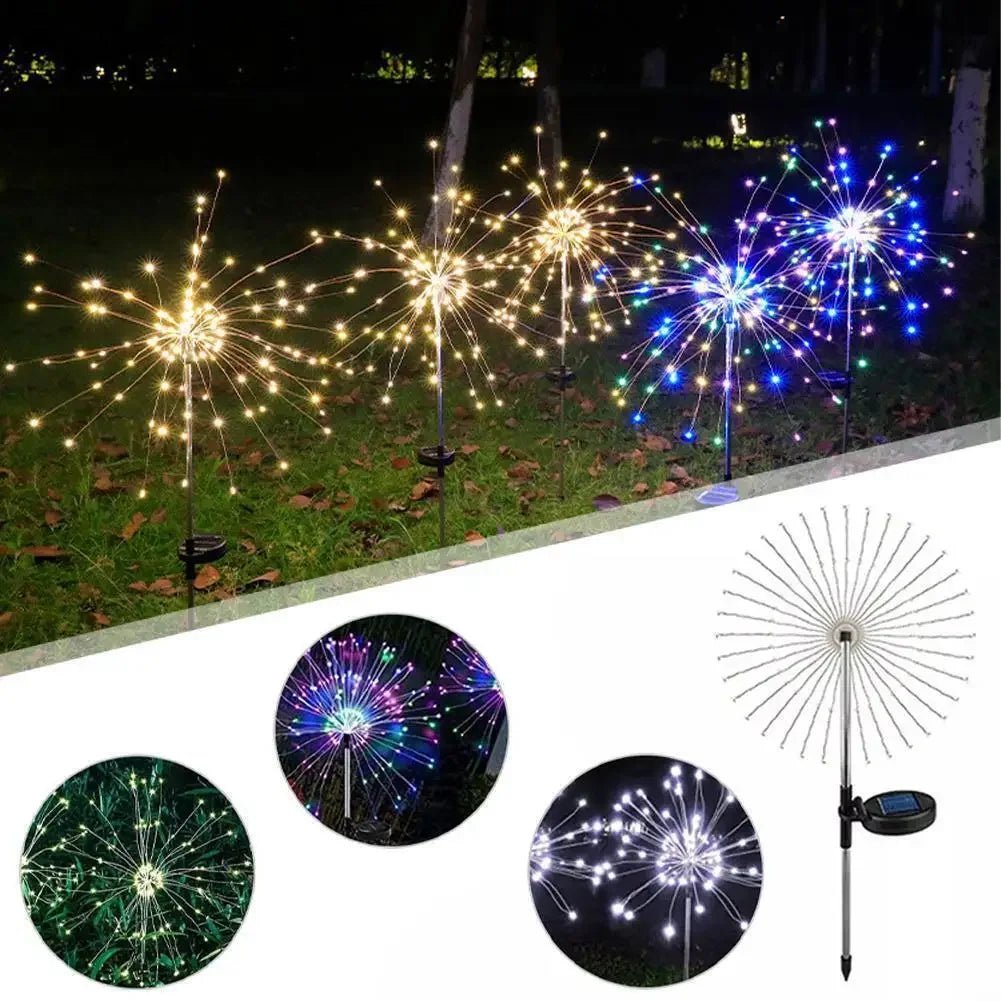 TSUN: Decorative 4 Light Mode Solar Powered LED Firework/Fairy Lights: - GJB PRODUCTS