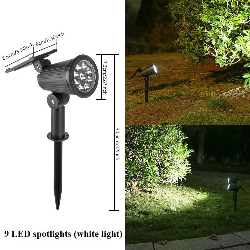 TSUN: Decorative Multi - Colored Solar Powered LED(9) SpotLight - GJB PRODUCTS