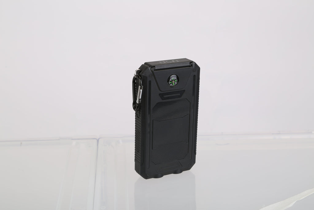 Universal for Apple: 10,000mAh 5V USB or Solar Powered Power Bank with Dual USB, LED Lights(3 - Mode) and Compass - GJB PRODUCTS