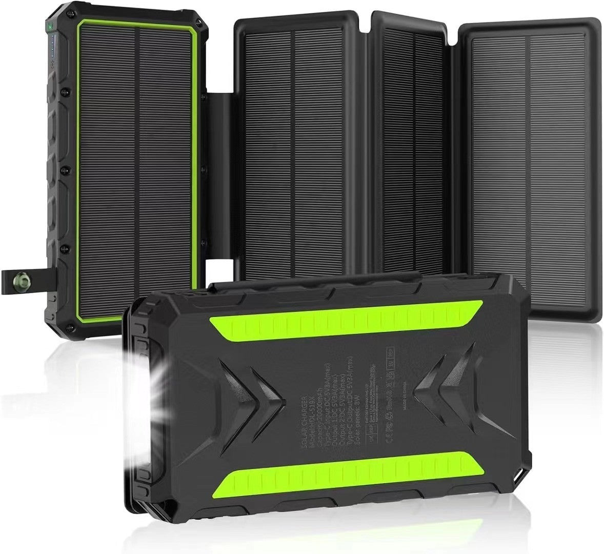 Urbanx: 20,000mAh Foldable Solar - Powered Power Bank With Wireless Charging - GJB PRODUCTS