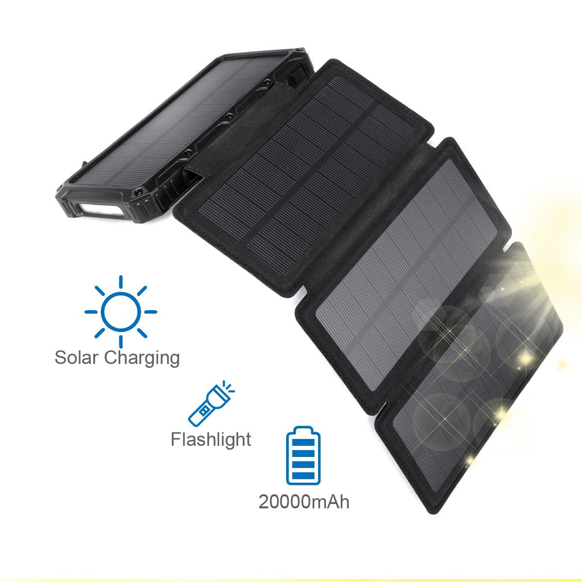 Urbanx: 20,000mAh Foldable Solar - Powered Power Bank With Wireless Charging - GJB PRODUCTS