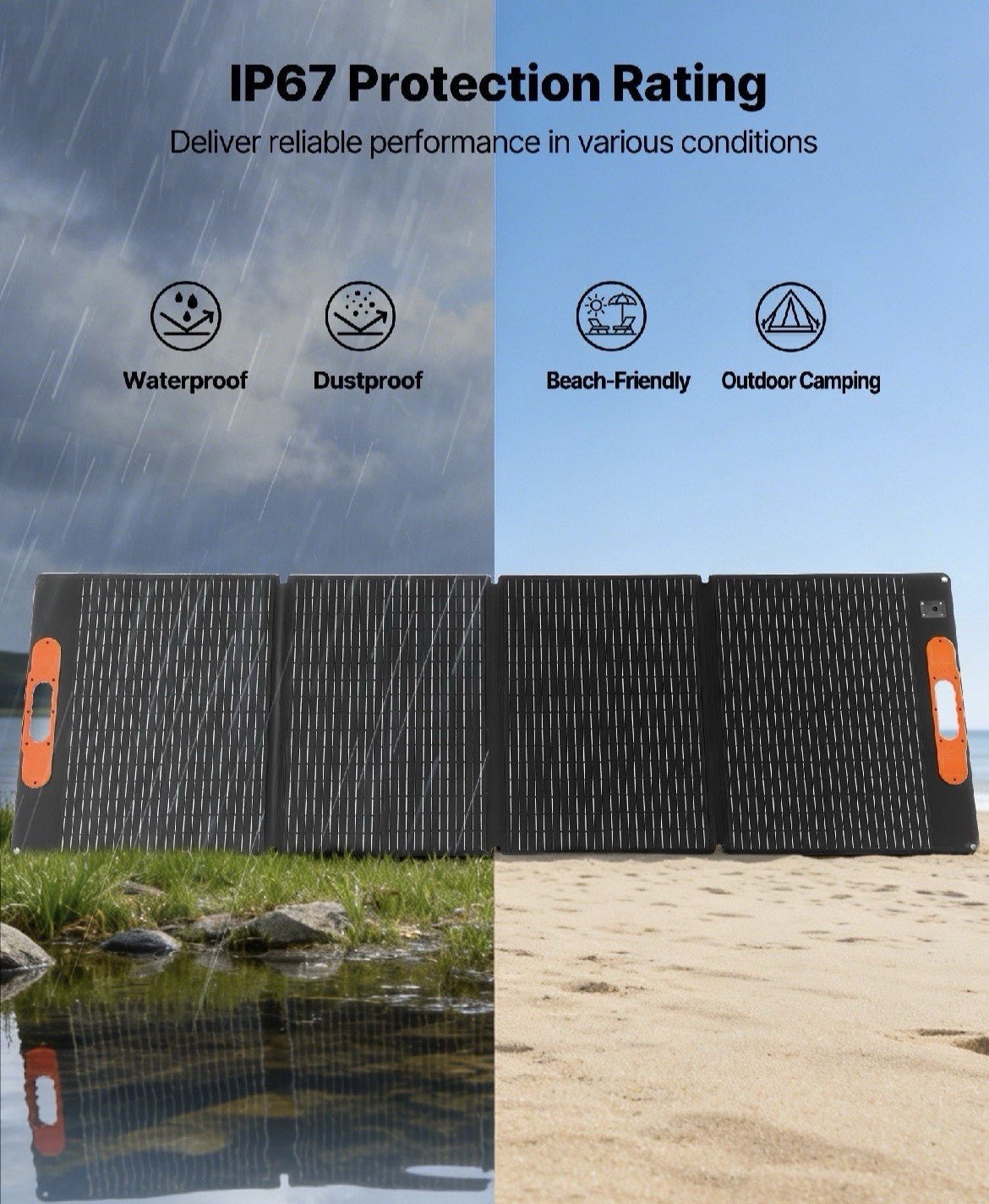 VEVOR: 2400W Portable Solar Powered Generator w/ 200W Foldable Solar Panel - GJB PRODUCTS