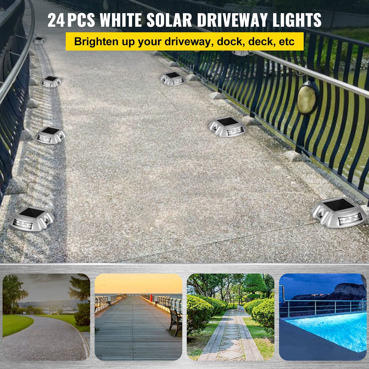 Vevor: 24Pk Solar LED Driveway Lights - GJB PRODUCTS