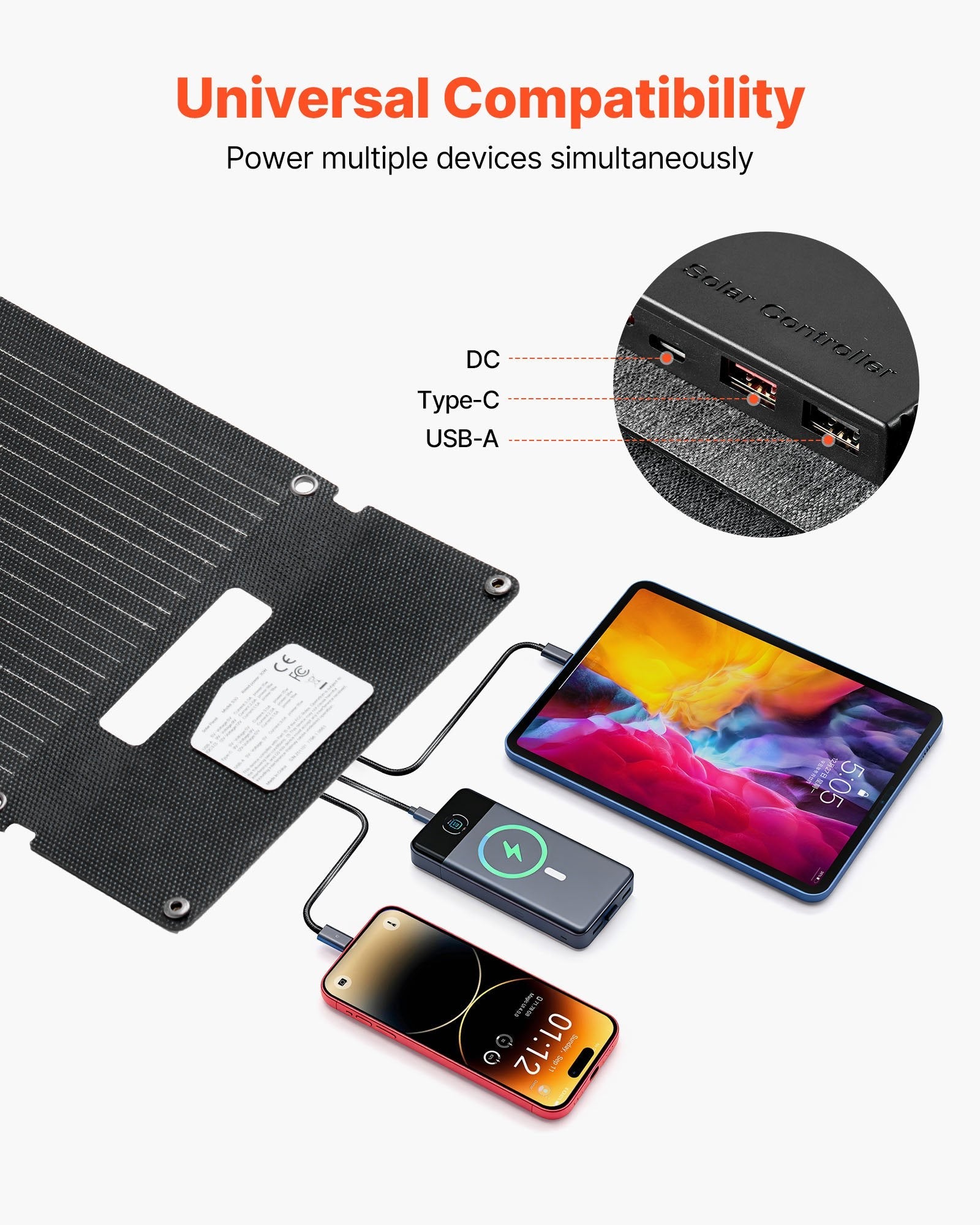 VEVOR: 30W Foldable Solar Panel Charger - GJB PRODUCTS