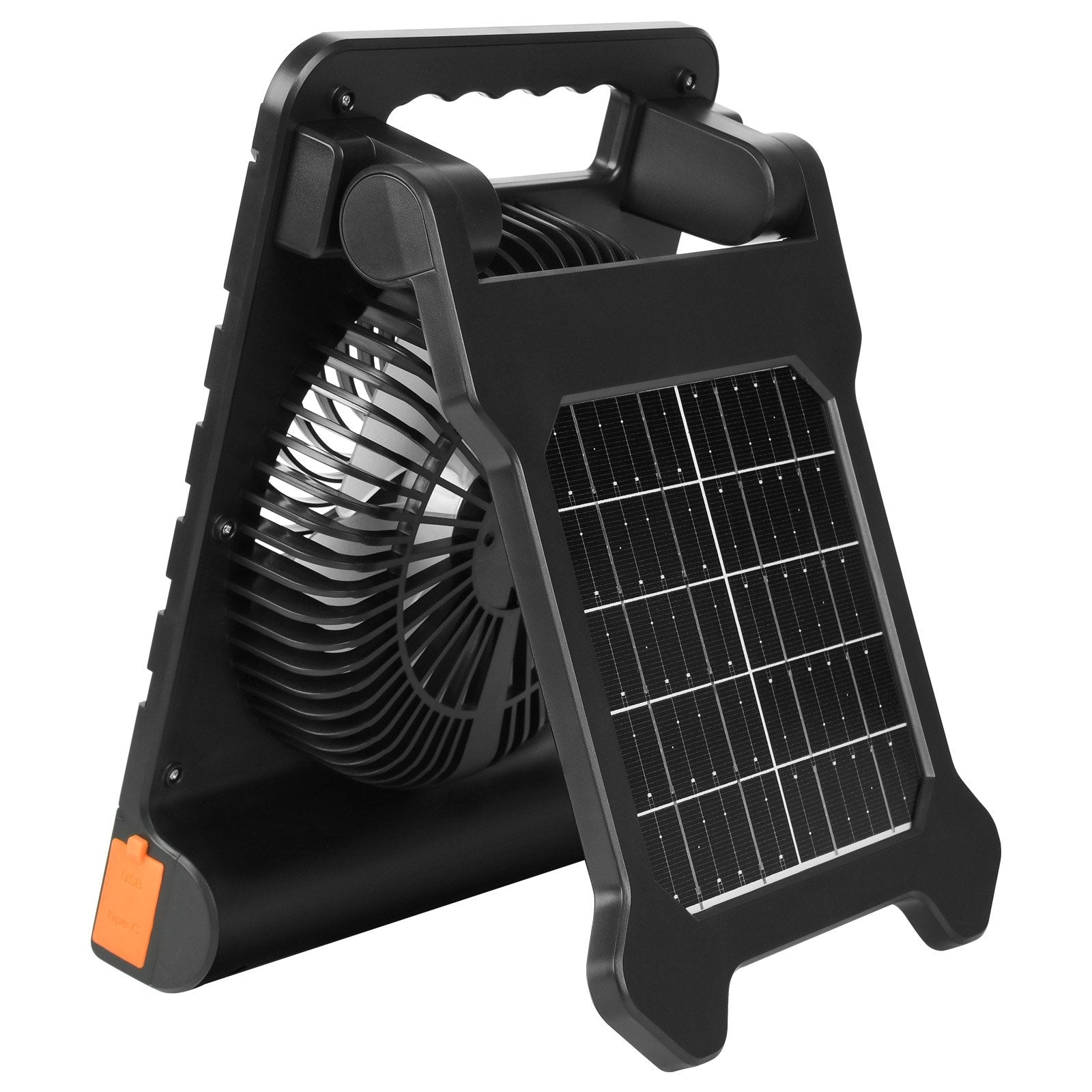 VEVOR: 4W Solar 7” High - Speed Fan with 3 - Level LED Lantern and Timer - GJB PRODUCTS