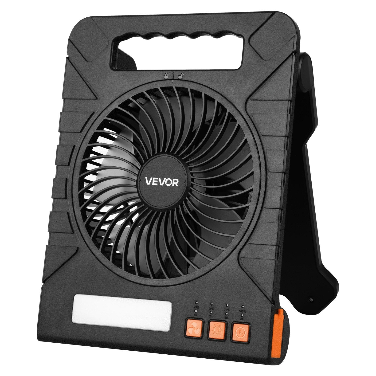 VEVOR: 4W Solar 7” High - Speed Fan with 3 - Level LED Lantern and Timer - GJB PRODUCTS