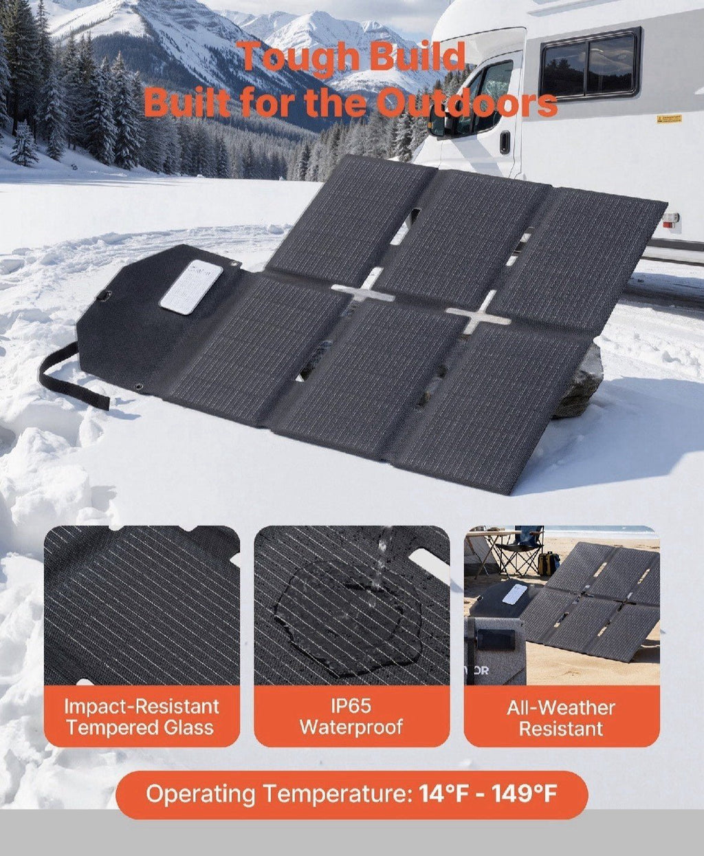 VEVOR: 60W Foldable Solar Panel Charger - GJB PRODUCTS