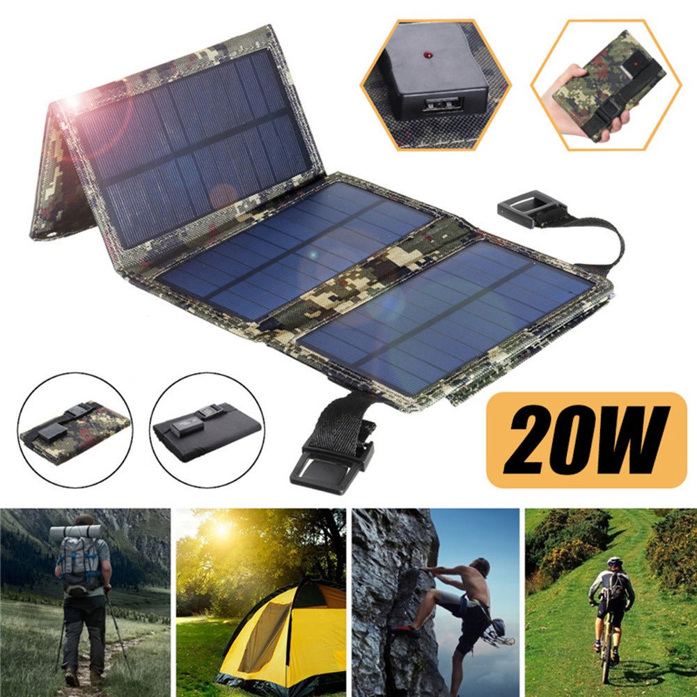 V.I.P Digital: 20W Solar Foldable 5V USB Outdoor Phone/iPad Solar Charging Board - GJB PRODUCTS