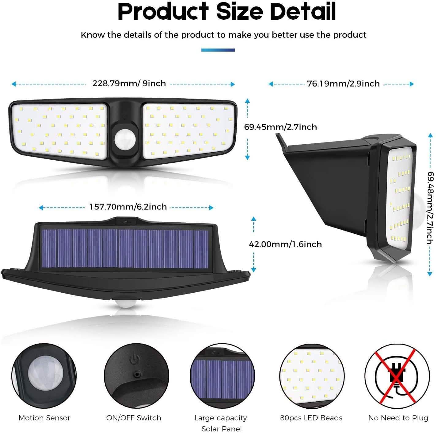 VOSONX Solar Powered Security Lights - GJB PRODUCTS