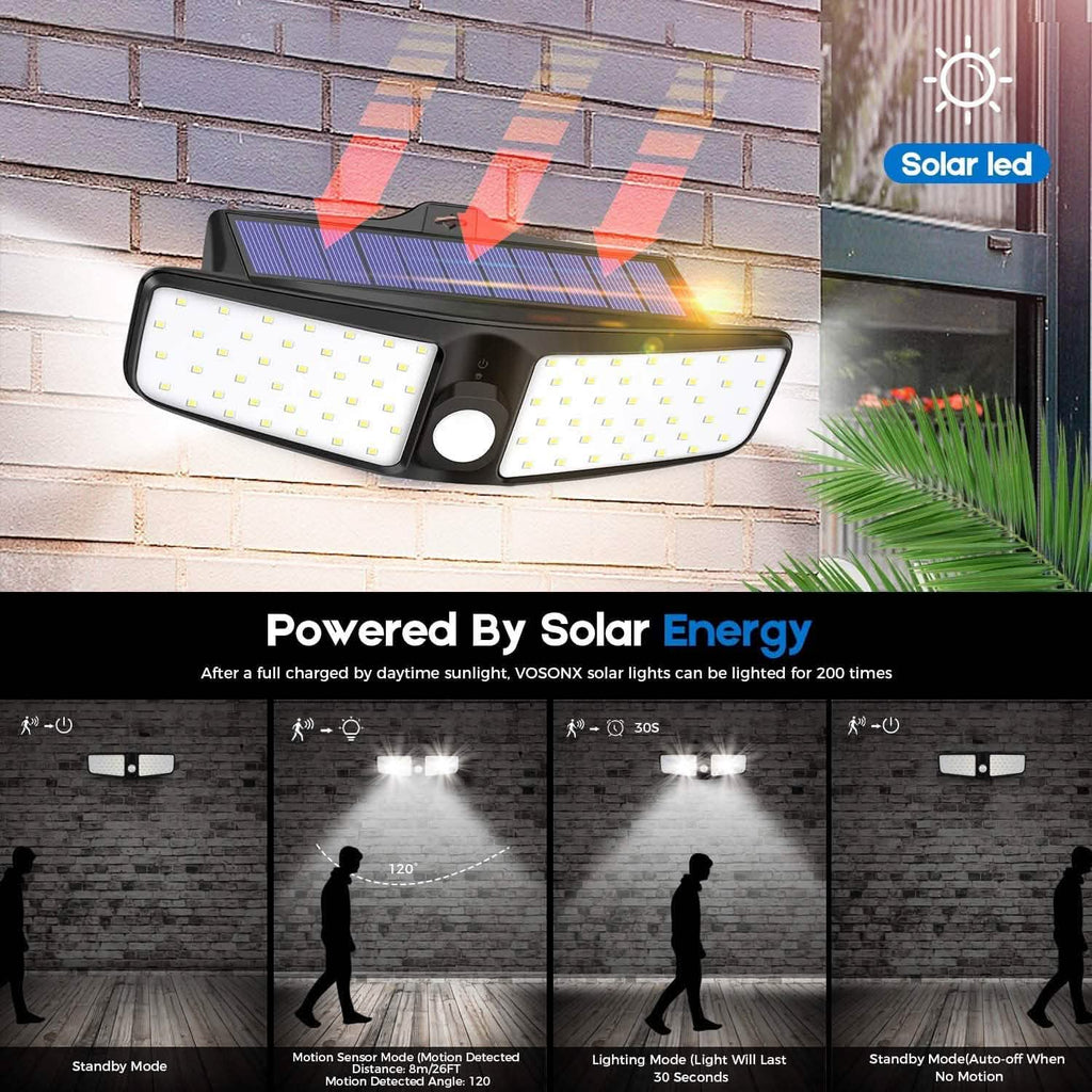 VOSONX Solar Powered Security Lights - GJB PRODUCTS