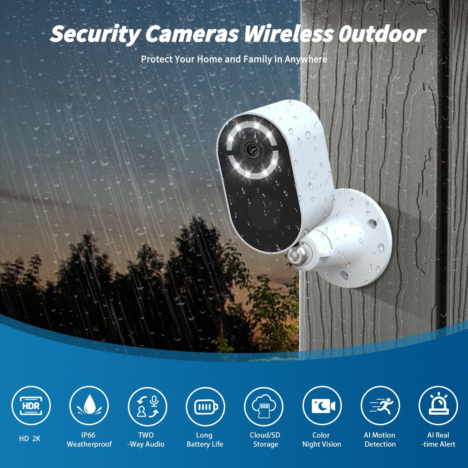 WESECUU: WiFi or Bluetooth Wireless Solar Powered Security with Motion Detection HD Camera CCTV with 1.6W Solar Panel - GJB PRODUCTS