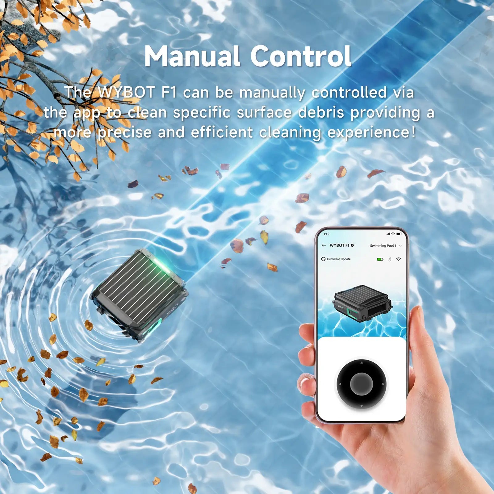 WYBOT F1 Pool Skimmer Solar Powered Robotic Cleaner - GJB PRODUCTS