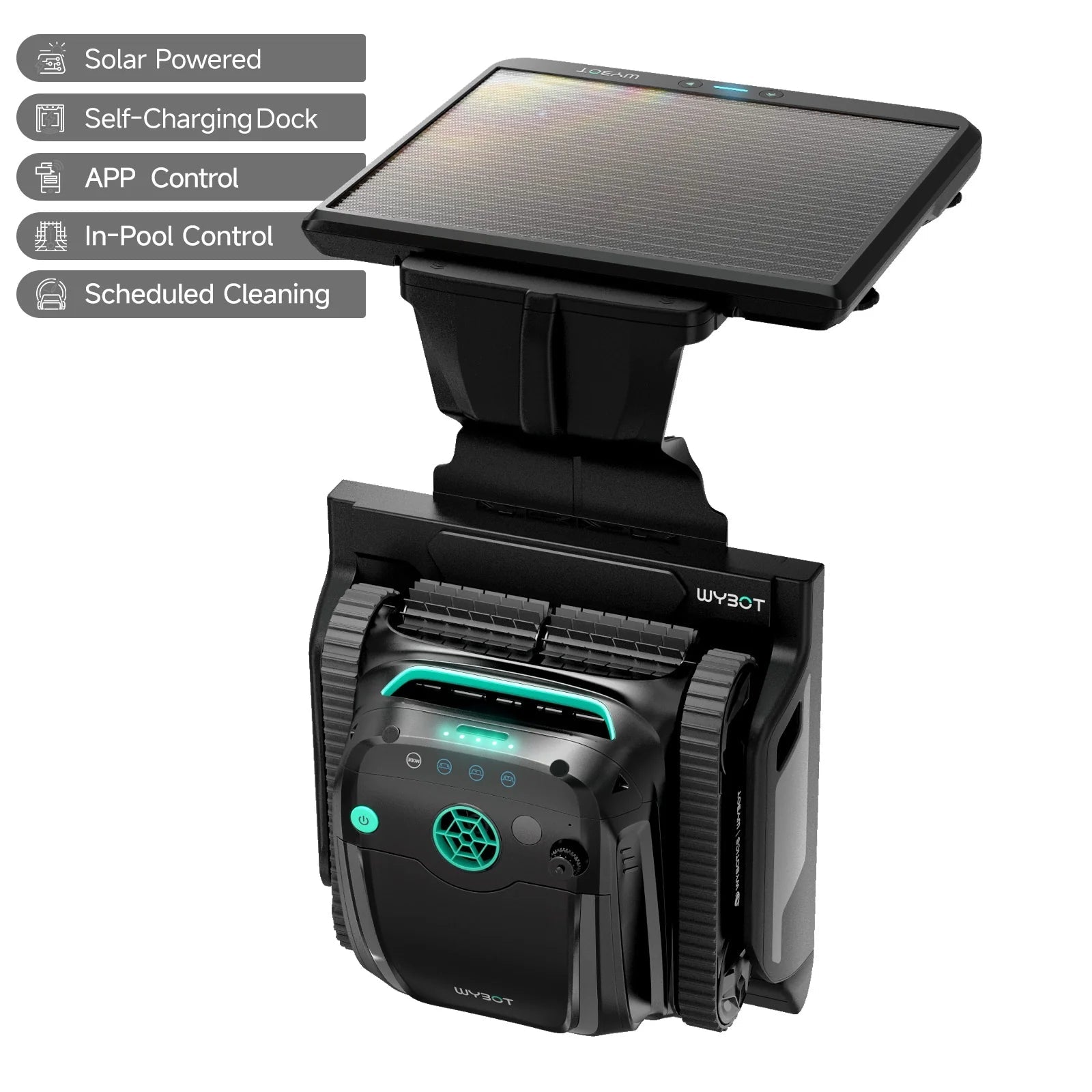 WYBOT S2 Solar with Solar - Powered Charging Dock Robotic Pool Cleaner - GJB PRODUCTS