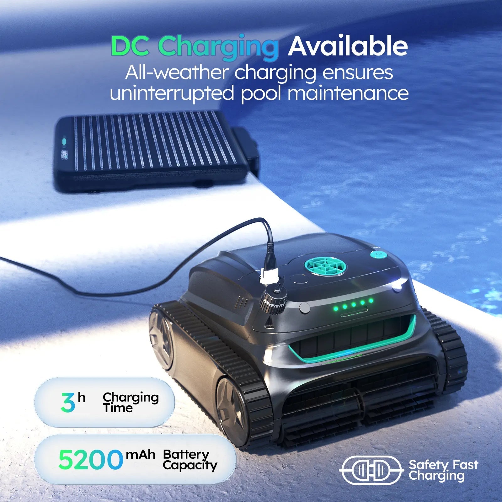WYBOT S2 Solar with Solar - Powered Charging Dock Robotic Pool Cleaner - GJB PRODUCTS