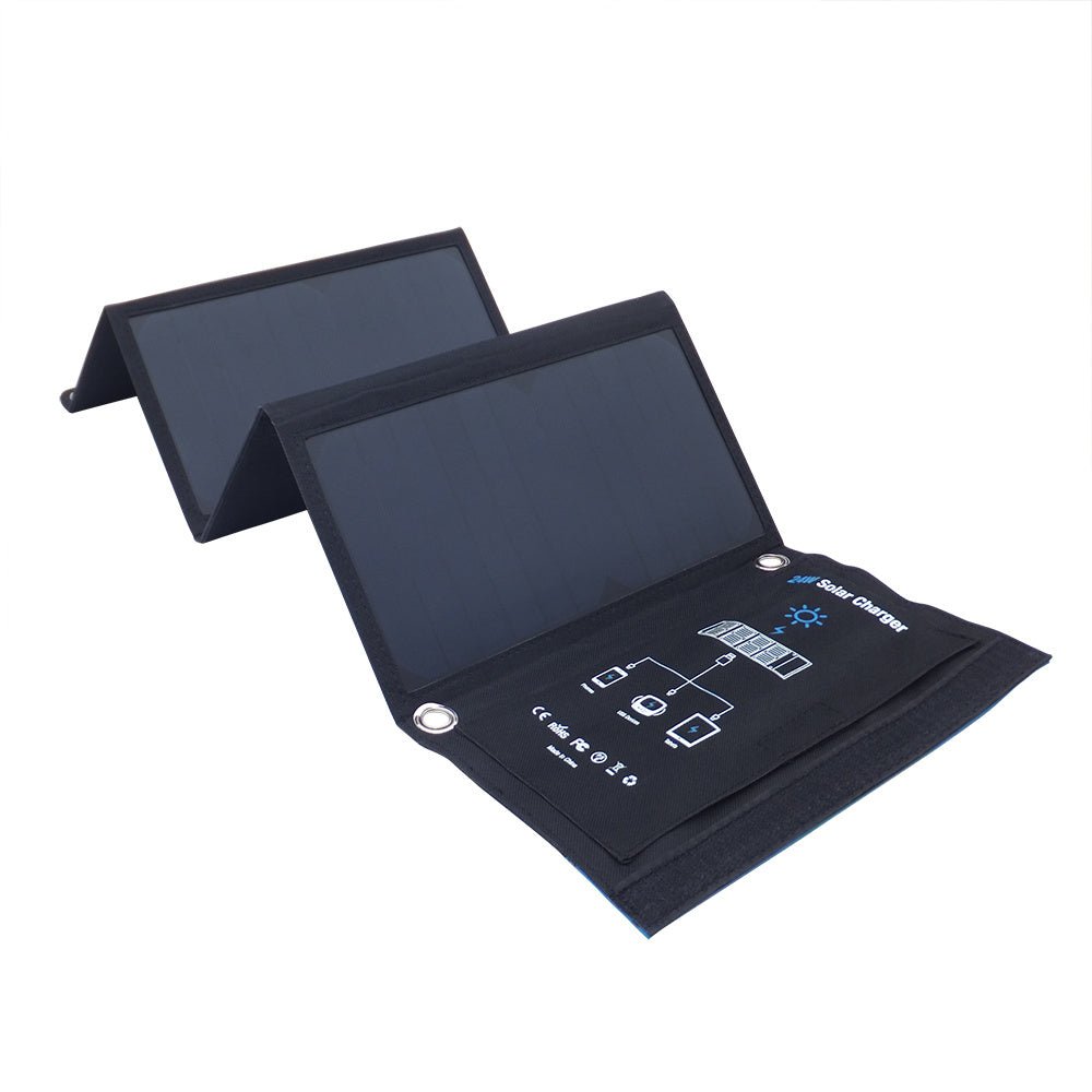 Xionel: Portable Outdoor 24W Solar Power Bank for Multiple Devices with Waterproof PVC Fabric - GJB PRODUCTS