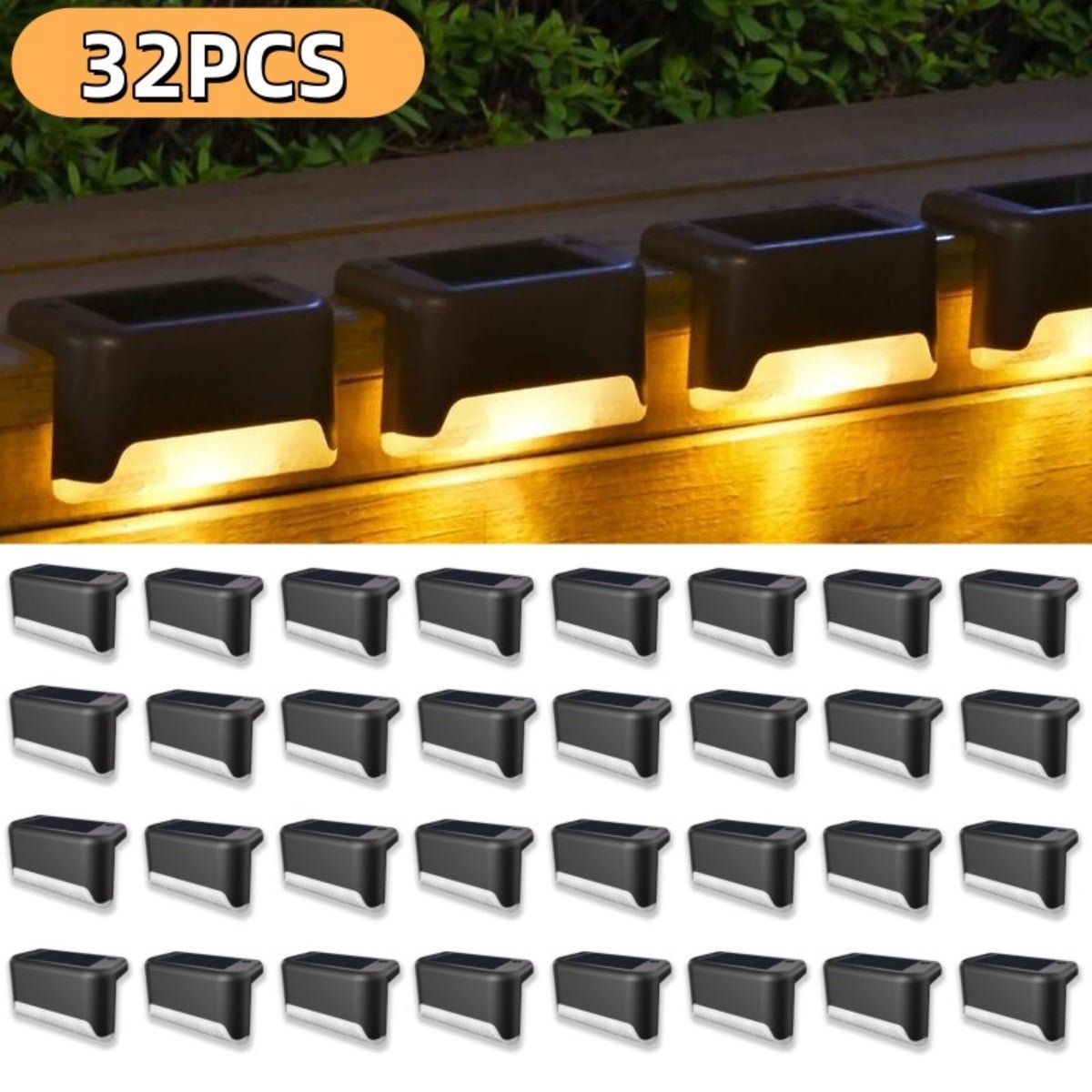 YoYo: 16 & 32 Pack Outdoor 2V Solar Powered RGB & Warm Light Deck/Step/Fence LED Lights - GJB PRODUCTS